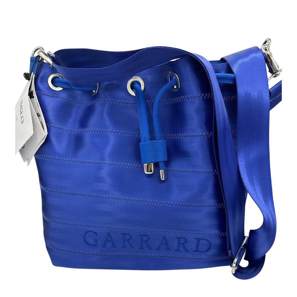 Garrard x Belo Convertible Backpack Crossbody Bag Blue Upcycled Seatbelt NWT